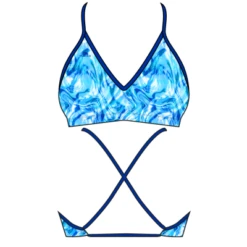 TOP BIKINI MARE MARBLE BLU